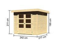 Dřevěný domek KARIBU ASKOLA 3 (73060) natur LG1760