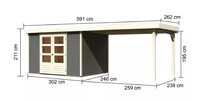 Dřevěný domek KARIBU ASKOLA 5 + přístavek 280 cm (9159) terragrau LG3197