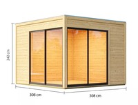 Dřevěný domek KARIBU DICE 3 (92790) natur LG3425