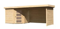 Dřevěný domek KARIBU SCHWANDORF 5 + přístavek 280 cm včetně zadní a boční stěny (77752) natur LG3918