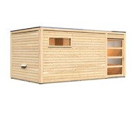 Finská sauna KARIBU HYGGE (86314) natur s předsíní LG1977